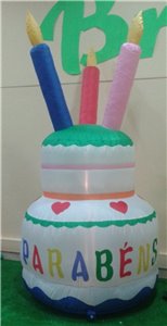 Bolo de Parabéns insuflável para festas de aniversário infantil